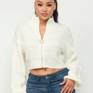 Michelin Sweater Top W/ Front Zipper
